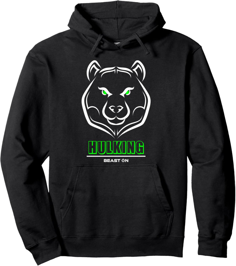 Bär Kopf Hulking Grün Gym Workout Fitness Training Gains Pullover Hoodie