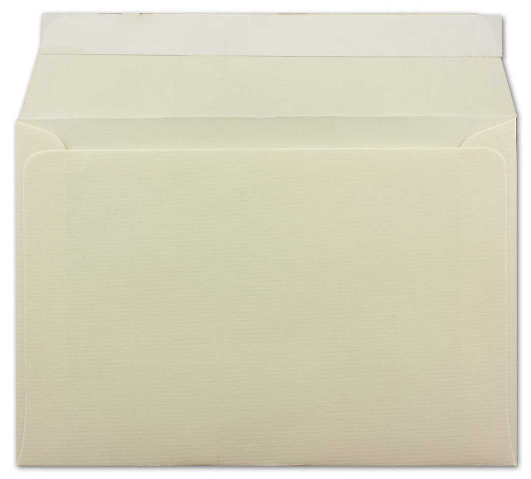 200 gerippte Briefumschläge DIN C6 Naturweiss - 11,4 x 16,2 cm - 100 g/m² Post-umschlag ohne Fenster