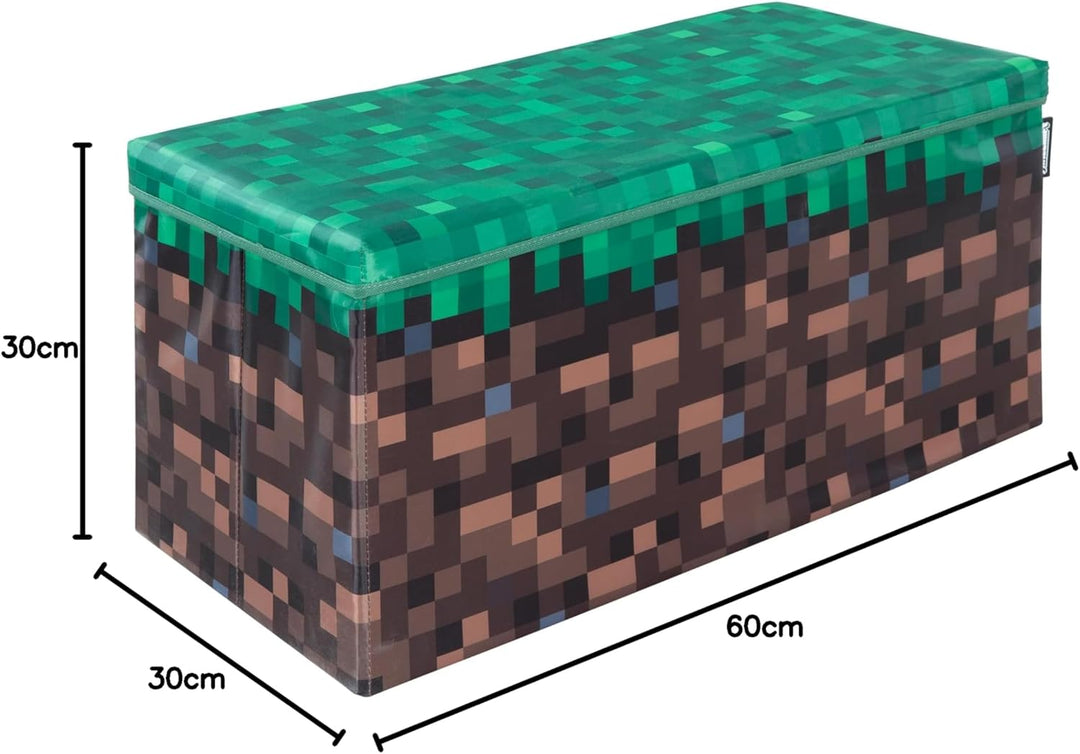 MINECRAFT - Sitz- und Aufbewahrungsbox, Grasblock, Kids, Bank, Grün