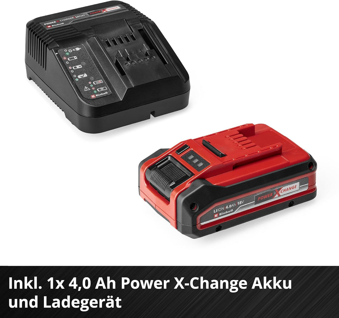 Einhell Akku-Winkelschleifer TE-AG 18/125-2 Li (1x 4,0 Ah) Power X-Change (18 V, 125 mm Scheiben-Ø,