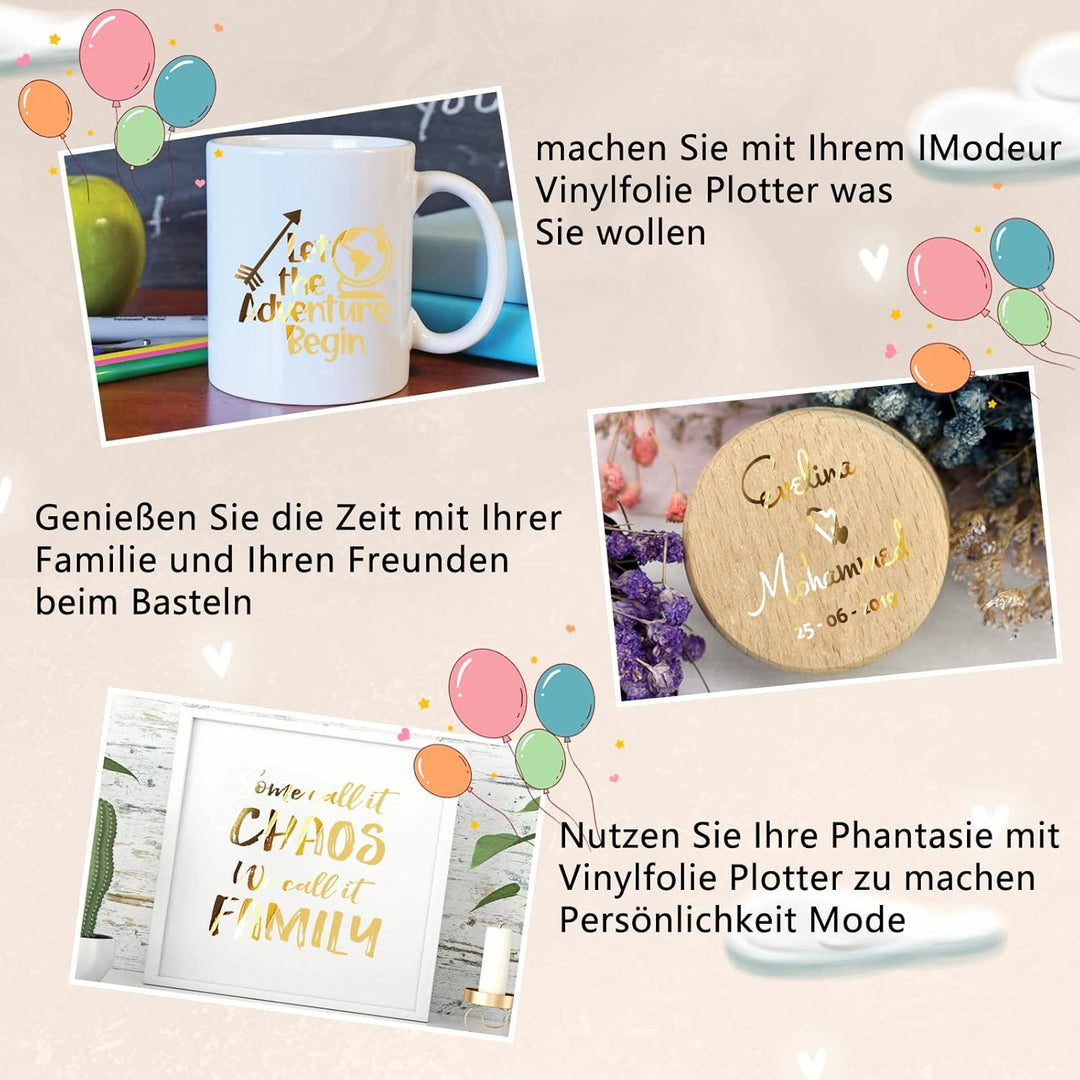 Vinylfolie Plotter, 72 PACK Permanentem Klebefolien, 30,5 x 30,5 cm iImagine Vinyl Selbstklebend Vin