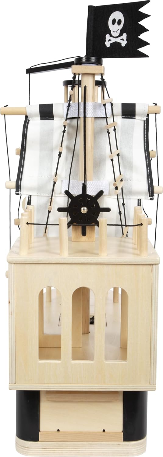 small foot Piratenschiff für Biegepuppen aus Holz, grosses Spielschiff mit reichlich Zubehör und Fun
