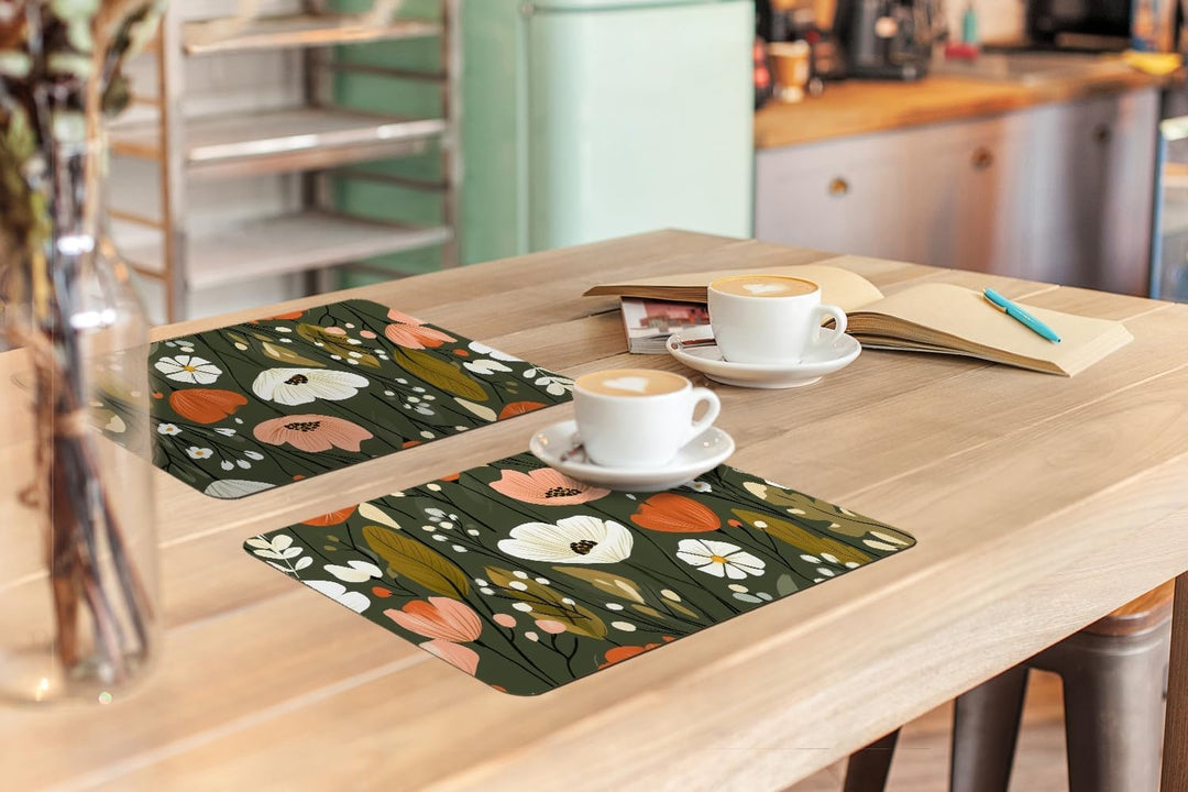 KitchenYeah© Platzsets Abwaschbar 6-Teilig 45x30 cm Tischsets Platzdeckchen rutschfeste Platzset Unt