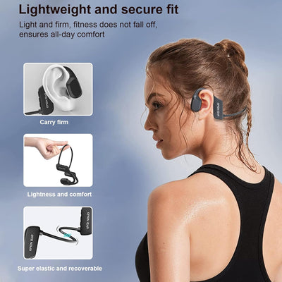 MONODEAL Knochenschall Kopfhörer Bluetooth, Open Ear Kopfhörer Kabellos, 5.2 Sport Bone Conduction K