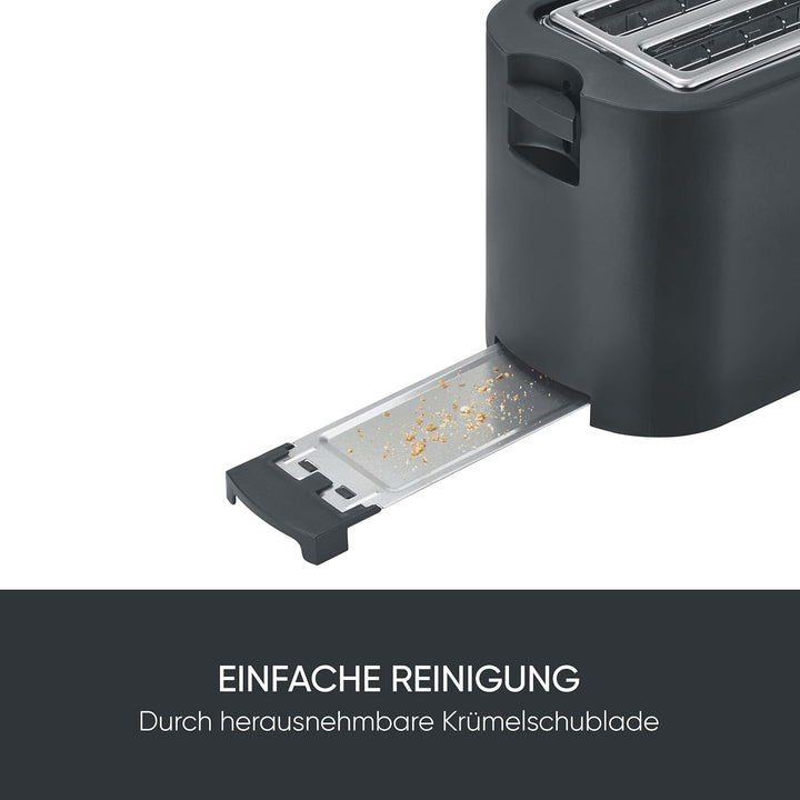 Severin Toaster Langschlitz, 4 Scheiben mit integrierten Brötchenaufsatz, 2 Langschlitz-Röstschachte