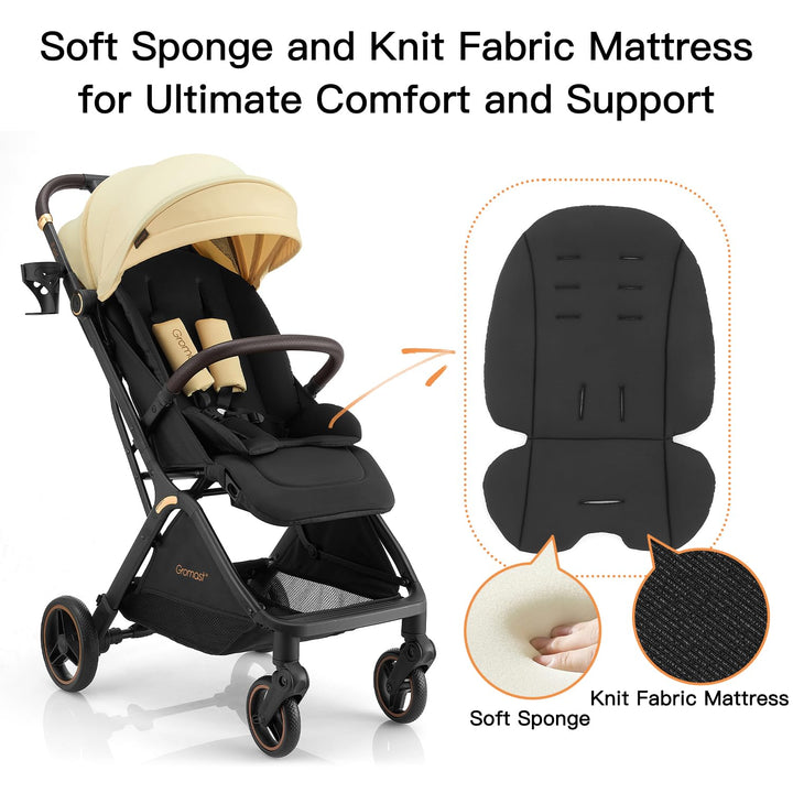 Gravity faltbarer Baby-Kinderwagen, Tragbarer Reise-Kleinkindbuggy Mit Verstellbarer Rückenlehne &amp; S