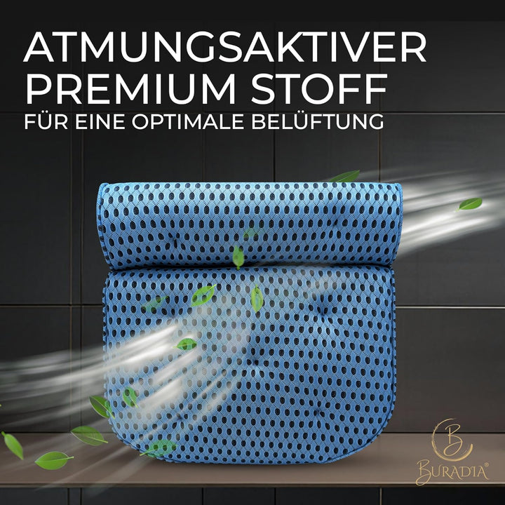 Badewannenkissen inkl. Wäschenetz - Ultimativer Komfort und Entspannung mit neuester Air Mesh Techno