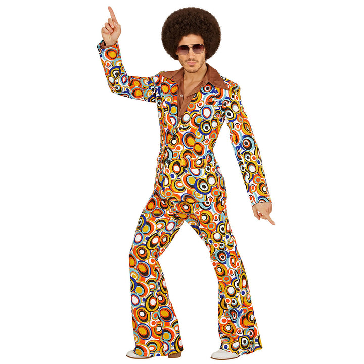 W WIDMANN MILANO Party Fashion - Kostüm 70er Jahre Anzug, Jackett und Hose, Hippie, Reggae, Flower P