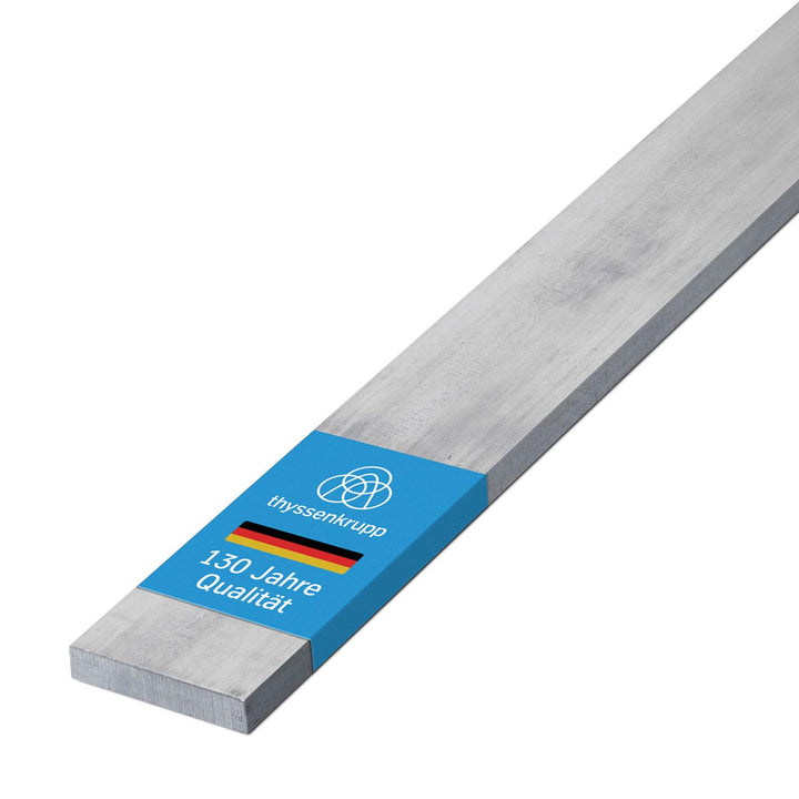 thyssenkrupp Flachstahl Edelstahl 25 x 10 mm in 1500 mm Länge | Flachstange V2A gezogen | Werkstoff: