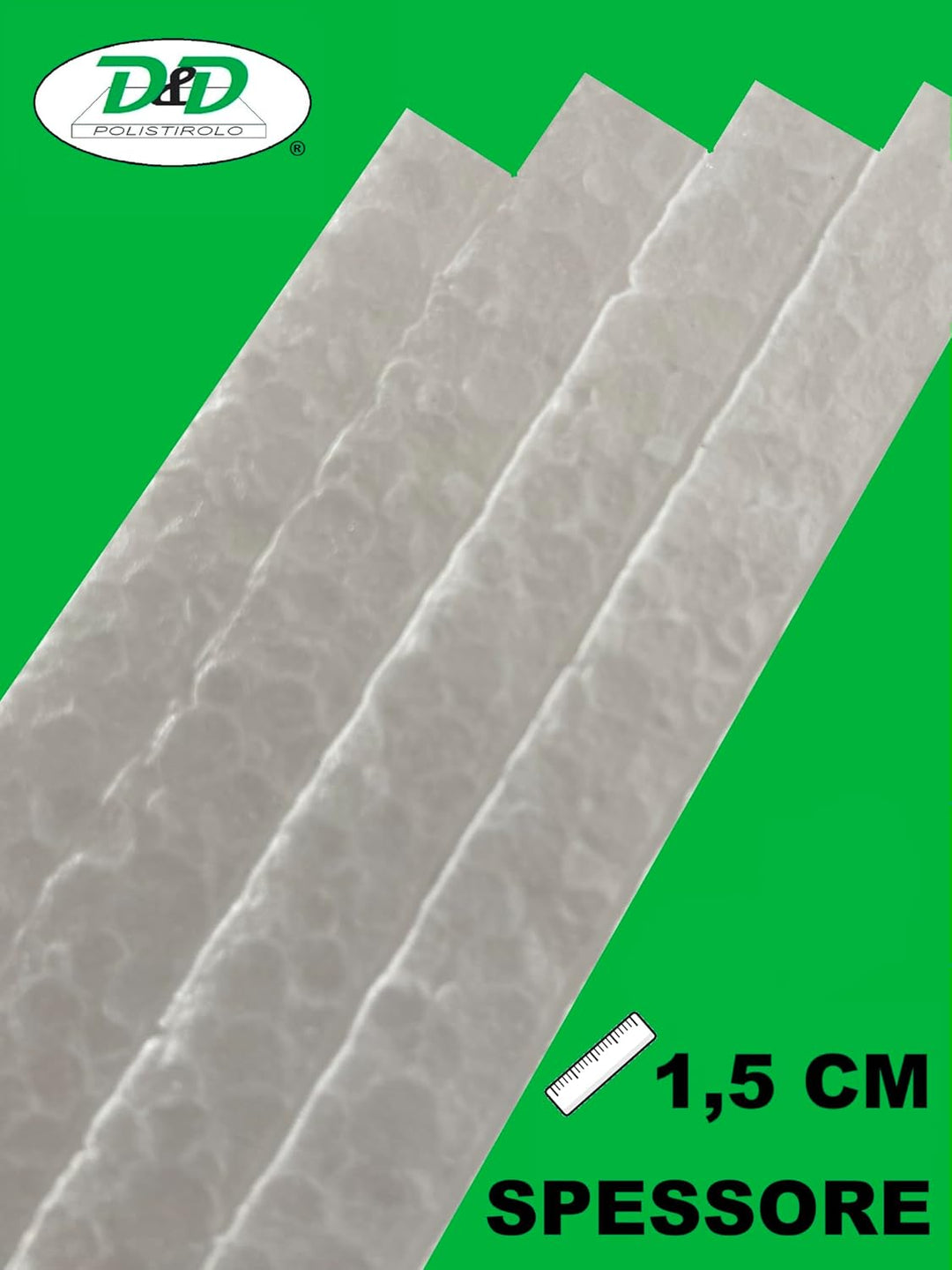 D. & D. Polystyrol 100 cm x 100 cm, Mehrzweck-Platten Dichte 15 kg/m³, EPS 80 (7 Platten H 1,5 cm) 7