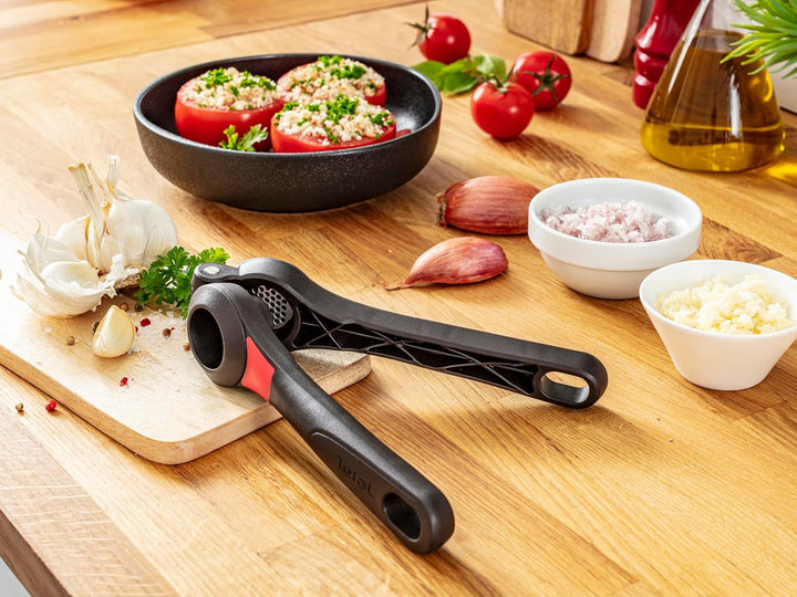 Tefal Knoblauchpresse K2072614 Ingenio, aus Edelstahl, rostfrei 25,74 x 10,2 x 4,63 cm