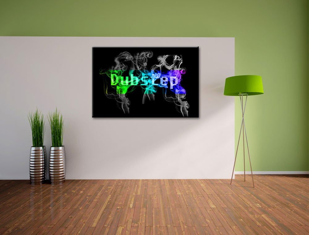 Bunt Electro music, Dubstep schwarz/weiss Format: 100x70 auf Leinwand, XXL riesige Bilder fertig ger