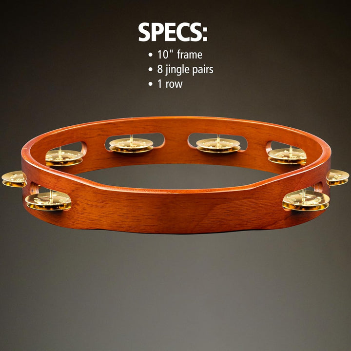Meinl Percussion TA1B-AB Holztamburin mit Messingschellen (1-reihig), 25,40 cm (10 Zoll) Durchmesser
