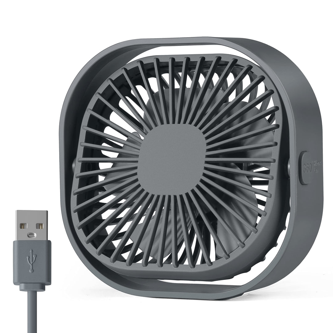 USB Tischventilator Leise Klein,360° Mini Ventilator Grow,Small Table Fan Mit 3 Stufe,BüRo Ventilato