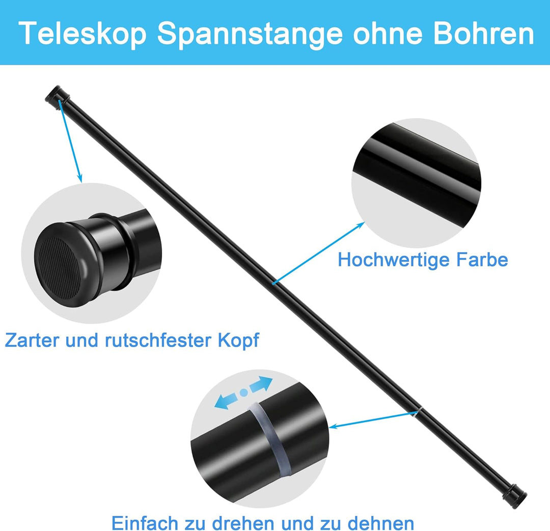 Gardinenstange ohne Bohren Ausziehbar Duschstange Teleskop Teleskopstange Duschvorhangstange Extra L