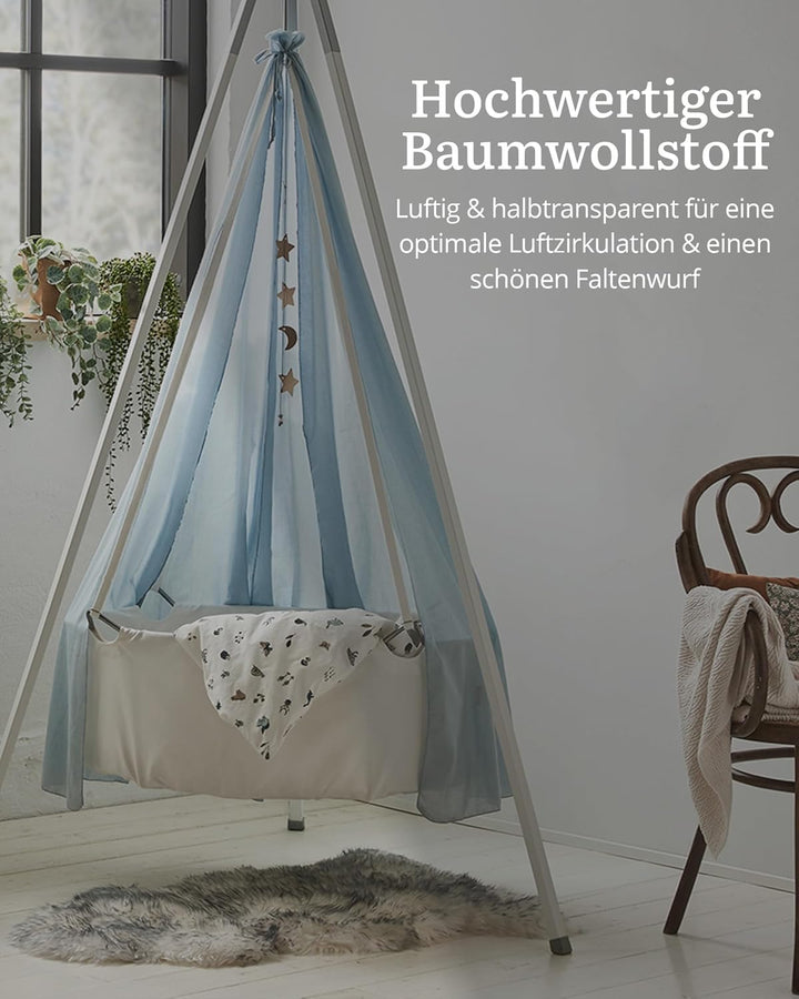 Leander Betthimmel für Leander Classic™ Wiege Dusty Blue - Babybett Himmel fürs Babyzimmer - Leichte
