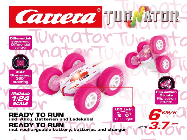 Carrera RC 2,4GHz Mini Turnator Pink I ferngesteuertes Auto ab 6 Jahren I Elektro-Car inkl. Fernbedi