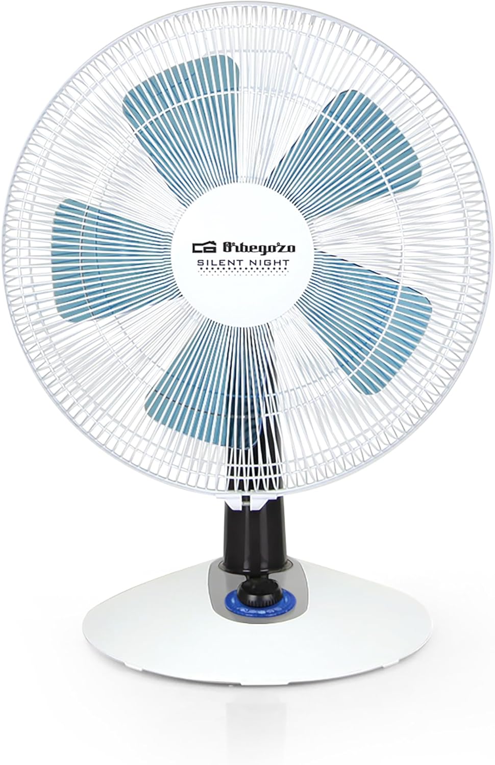 Orbegozo TF 0138 - Leiser Tischventilator, Drehfunktion, vier Stufen, Turbofunktion, LED-Beleuchtung