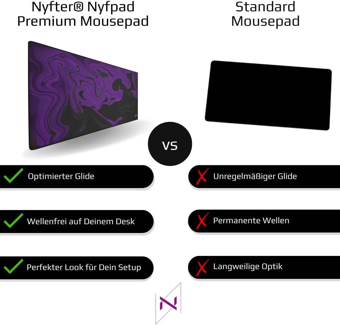 Nyfter - XXXL Liquid Gaming Mousepad 1200x600x3mm 3XL mauspad Gaming Premium Tischunterlage Large Si
