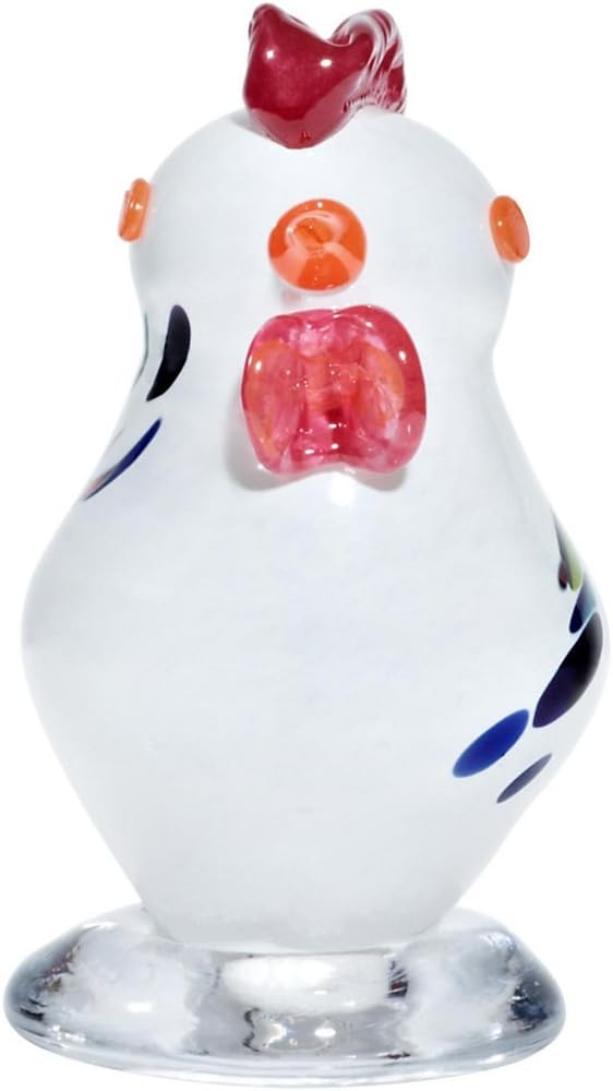 CRISTALICA Glasfigur Huhn weiss 14,5cm