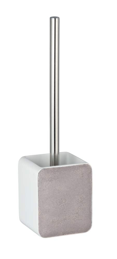 WENKO WC-Garnitur Ambila Rosé - WC-Bürstenhalter mit hygienischer Silikonbürste, Polyresin, 10 x 36.