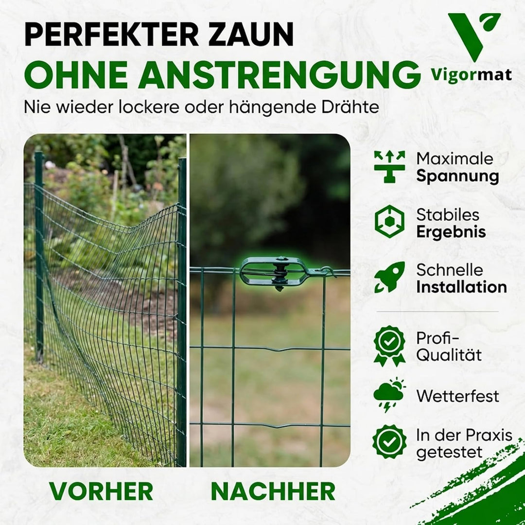 Drahtspanner Maschendrahtzaun Zaunspanner aus Metall, Robuste Spannschlösser für Spanndraht und Zaun