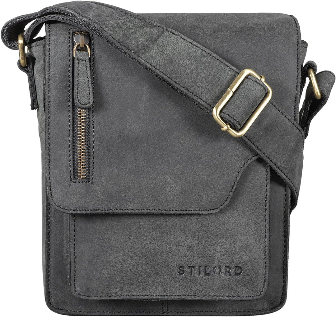 STILORD 'Pete' Umhängetasche Leder klein Männer Schultertasche Vintage Messenger Bag Herren 8,4 Zoll