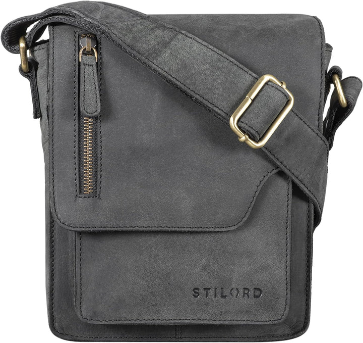 STILORD 'Pete' Umhängetasche Leder klein Männer Schultertasche Vintage Messenger Bag Herren 8,4 Zoll