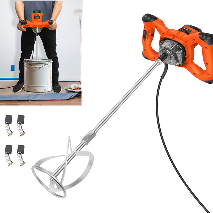 Mörtelrührer Rührwerk für Farbe,Putz & Estrich, Orange Wendelrührer Mörtelrührer (Handrührwerk, 2600