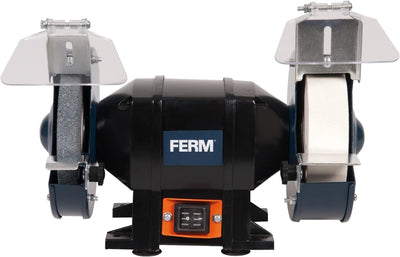 FERM BGM1020 Doppelschleifmaschine 250W - 150mm - Incl. P36 und P60 Schleifsteinen, Schutzbrille und