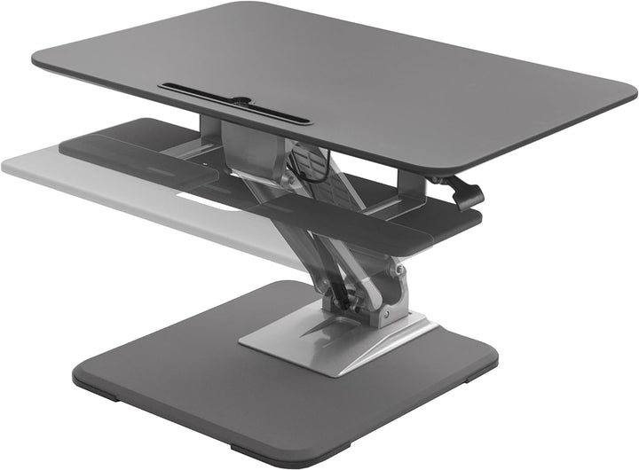 Seville Classics Airlift 78 cm pneumatisch höhenverstellbarer Steh-Sitz Tischaufsatz, grau 78 cm x 5
