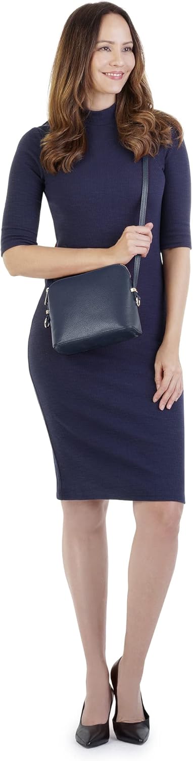 Cluty Umhängetasche Echt Leder Damen | Made in Italy, Smartphonefach, Handtasche aus Leder, Crossbod