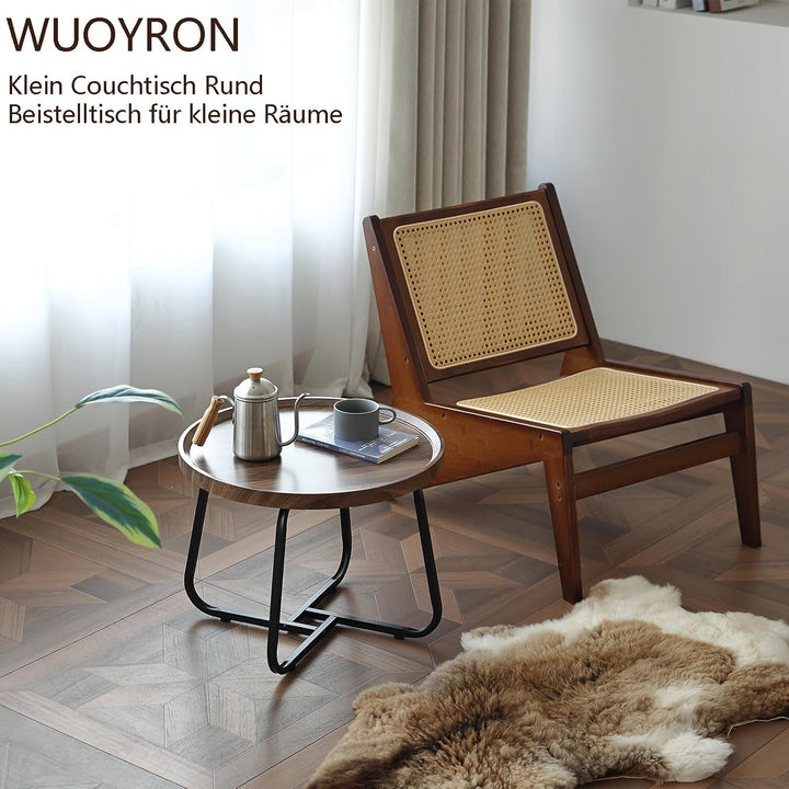 Klein Couchtisch Rund 50 cm, Couch Wohnzimmertisch Nussbaum
