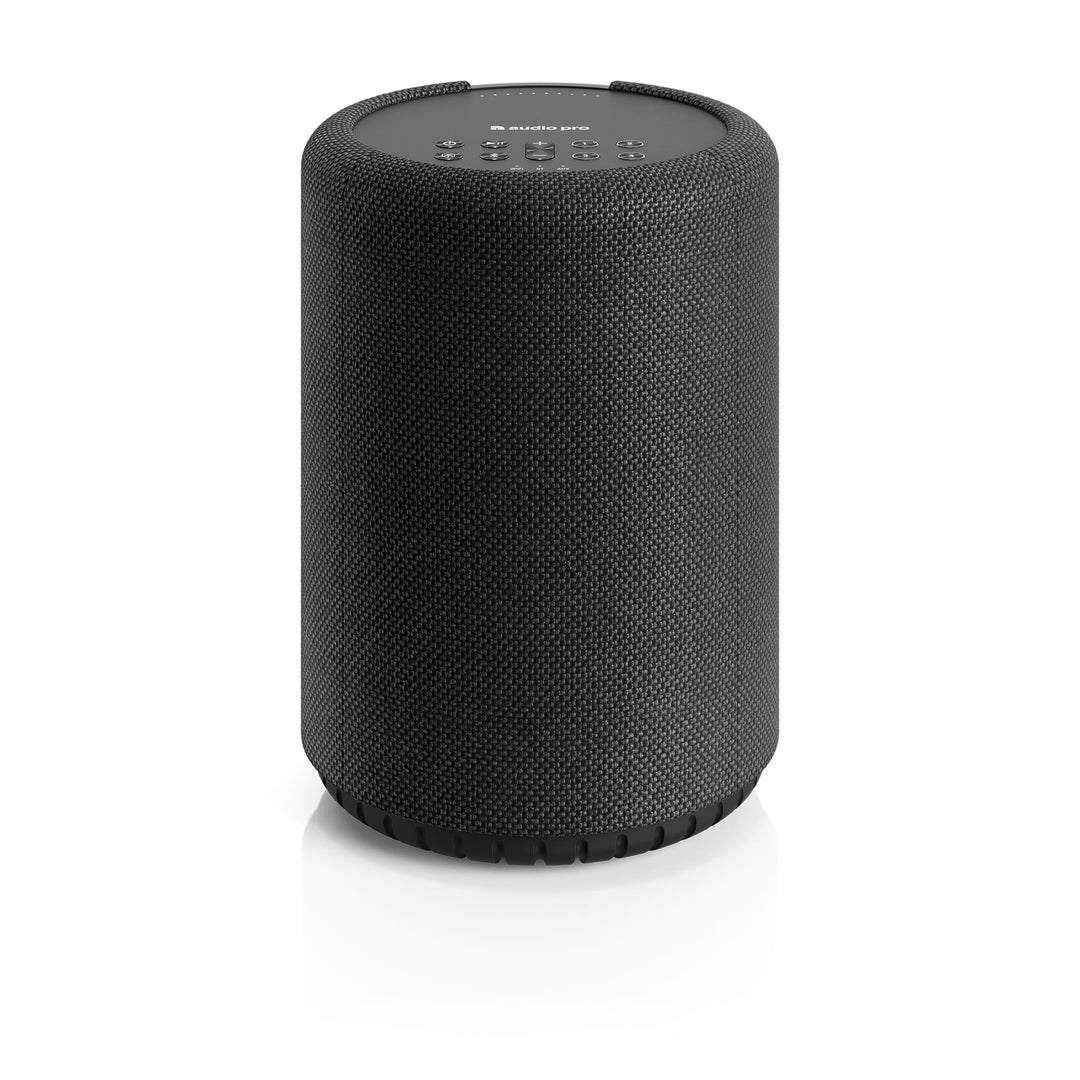 Audio Pro A10 MkII W Wireless Multiroom Lautsprecher, Schwarz/Dunkelgrau/Hellgrau, Bluetooth 5.0, WL