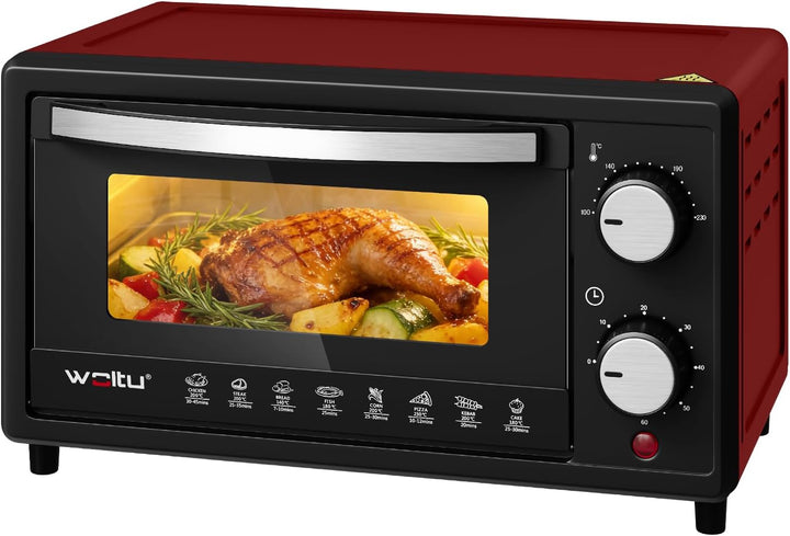 WOLTU Minibackofen 12 Liter, 800 Watt Toasterofen | Pizzaofen | Backblech mit Timer Mini Backofen fü