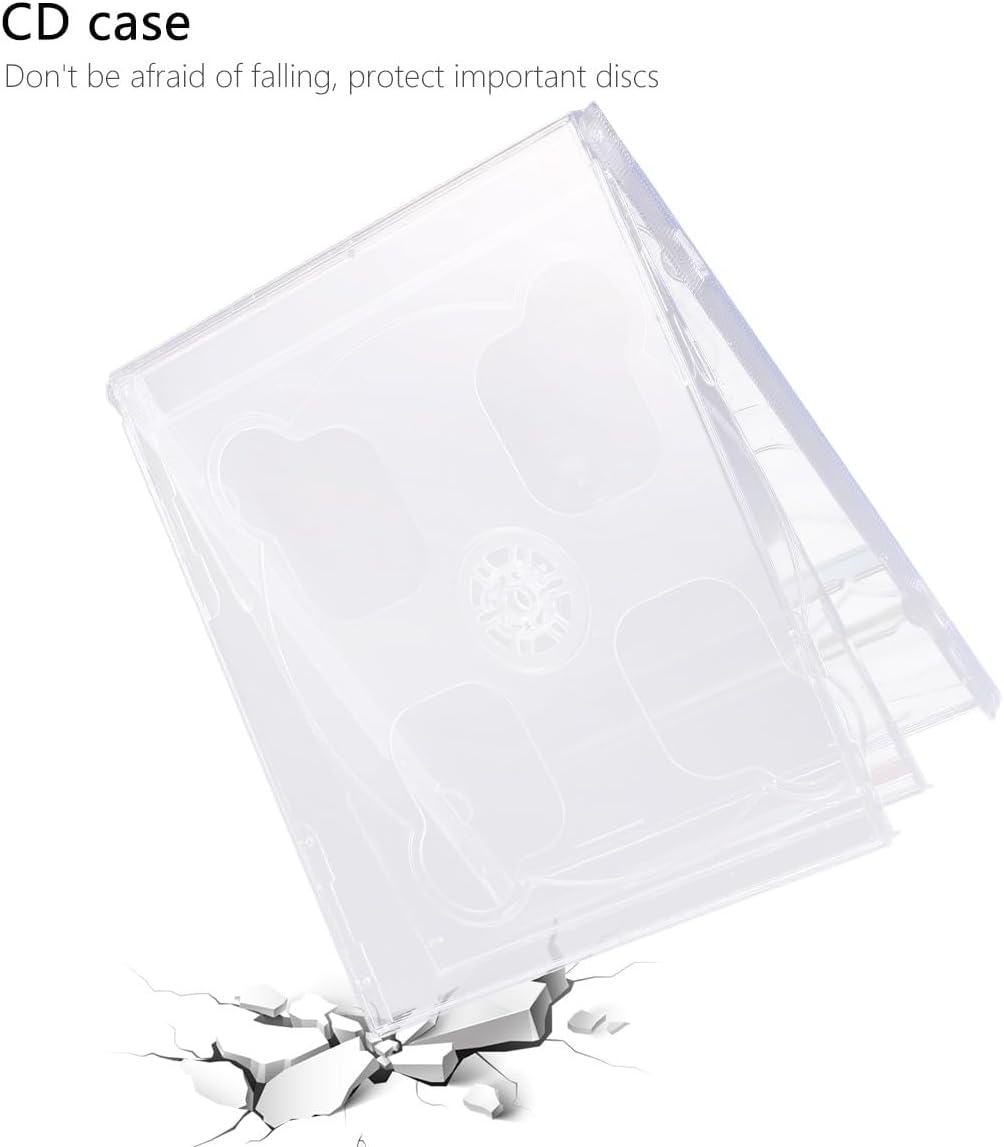 GALPADA 5Er Set Doppel-Cd-Hüllen Transparent Cd-Box Leere DVD-Hüllen Tragbare Aufbewahrung Für Siche