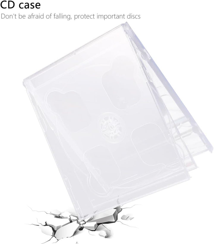 GALPADA 5Er Set Doppel-Cd-Hüllen Transparent Cd-Box Leere DVD-Hüllen Tragbare Aufbewahrung Für Siche