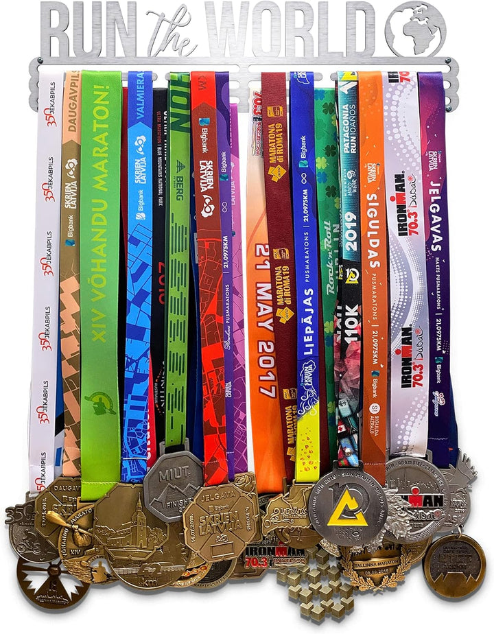 United Medals Run The World Medaillenhalter Edelstahl | Medaillen Aufhänger | Medal Hanger Holder Di