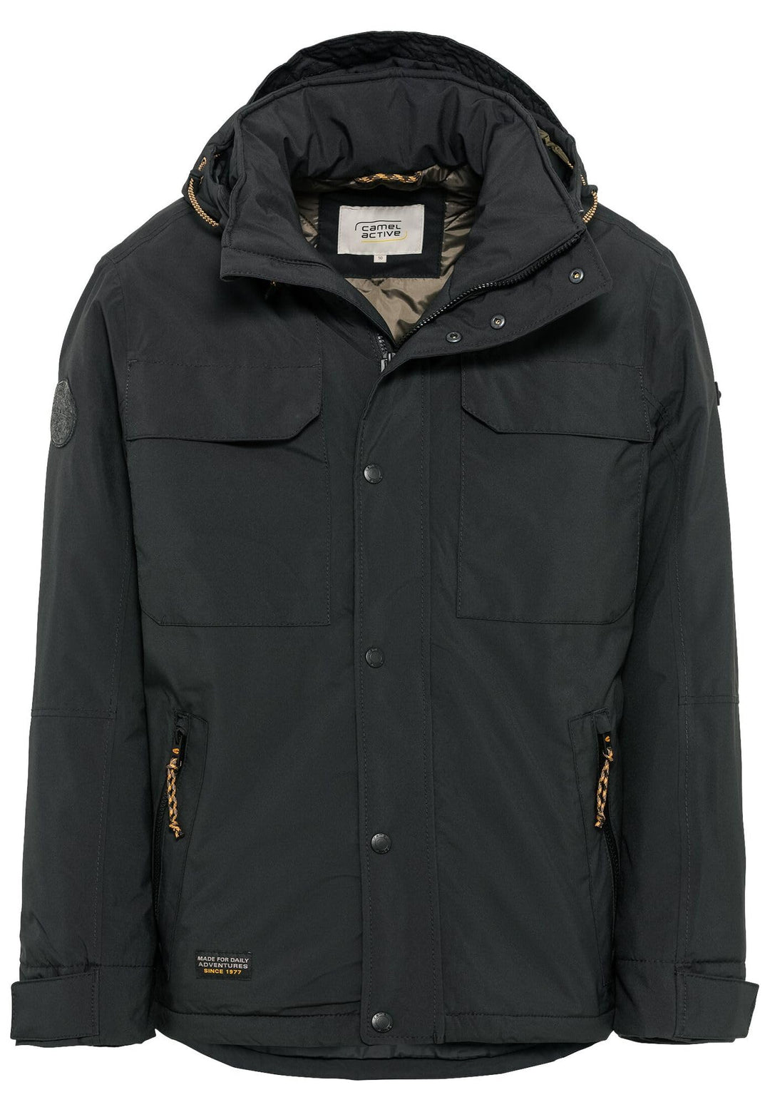 camel active Herren teXXXactive® Funktionsjacke mit Abnehmbarer Kapuze 27 Schwarz, 27 Schwarz