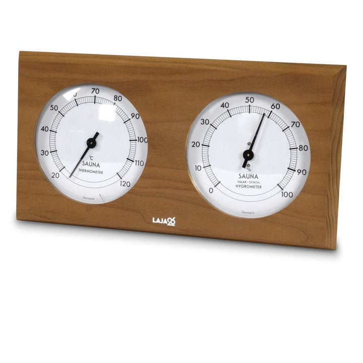 LaJa26 Sauna Thermo-Hygrometer - FSC Thermo-Espenholz - Misst Temperatur & Luftfeuchtigkeit - Bimeta
