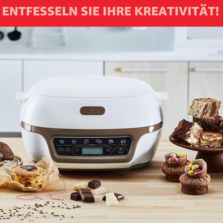 Tefal Cake Factory Smart-Kuchenmaschine, Gerät, Backen, Backen, Brotmaschine, Muffins, 4 Formen, 5 P