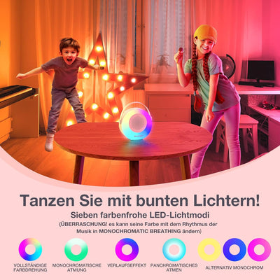 BlitzMax Karaoke Maschine für Kinder Erwachsene Bluetooth Mini Karaoke Lautsprecher mit 2 Mikrofonen