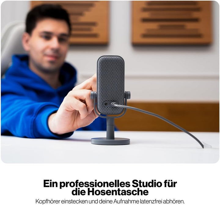 ENDORFY Solum Voice S Alt Gray, Gaming PC mikrofon, Podcast, Streaming, RGB-Beleuchtung, USB Plug &