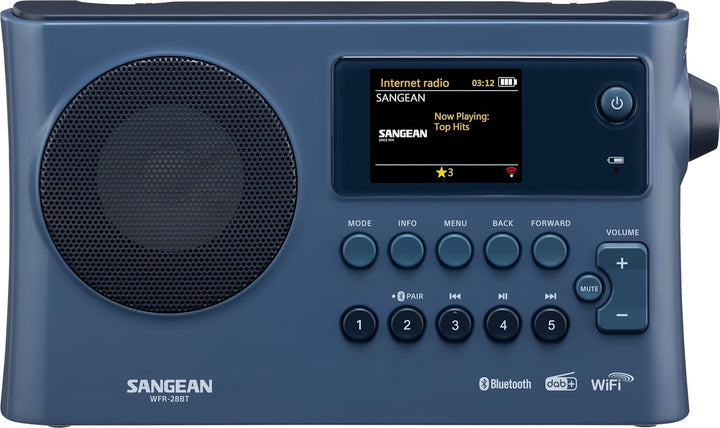Sangean WFR-28 BT Dark Blue Internetradio mit Dab+ - WLAN - USB - DRM - Bluetooth