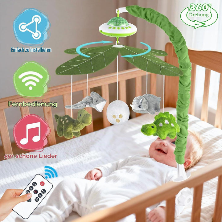 VZO Baby Mobile Babybett, Mobile Baby mit Musik und Projektion, Mobile Wickeltisch Baby Mobiles für