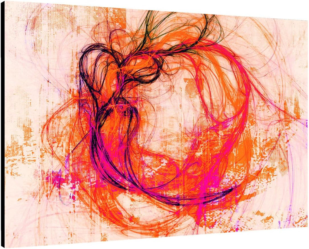Der Mustermix pink orange Abstraktes Bild auf Leinwand Abstrakt114_cm_dekoratives LeinLeinwandbild L