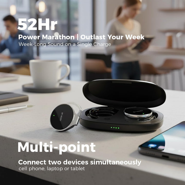 Micool On Ear Kopfhörer Bluetooth 5.4, Open Ear Kopfhörer Kabellos Geräuschunterdrückung, Wassertrop