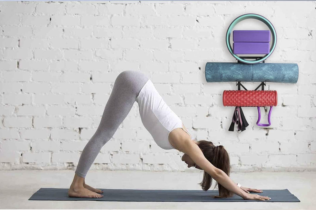 Wandhalterung für komplette Yoga- und Pilatesausrüstung, 100 % Kohlenstoffstahl