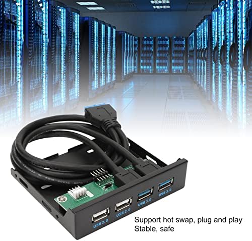 ASHATA Front Panel USB 3.0 Hub 4 Ports, 3,5 Zoll Interner USB Hub mit USB3.0 USB2.0, PC Interner Com