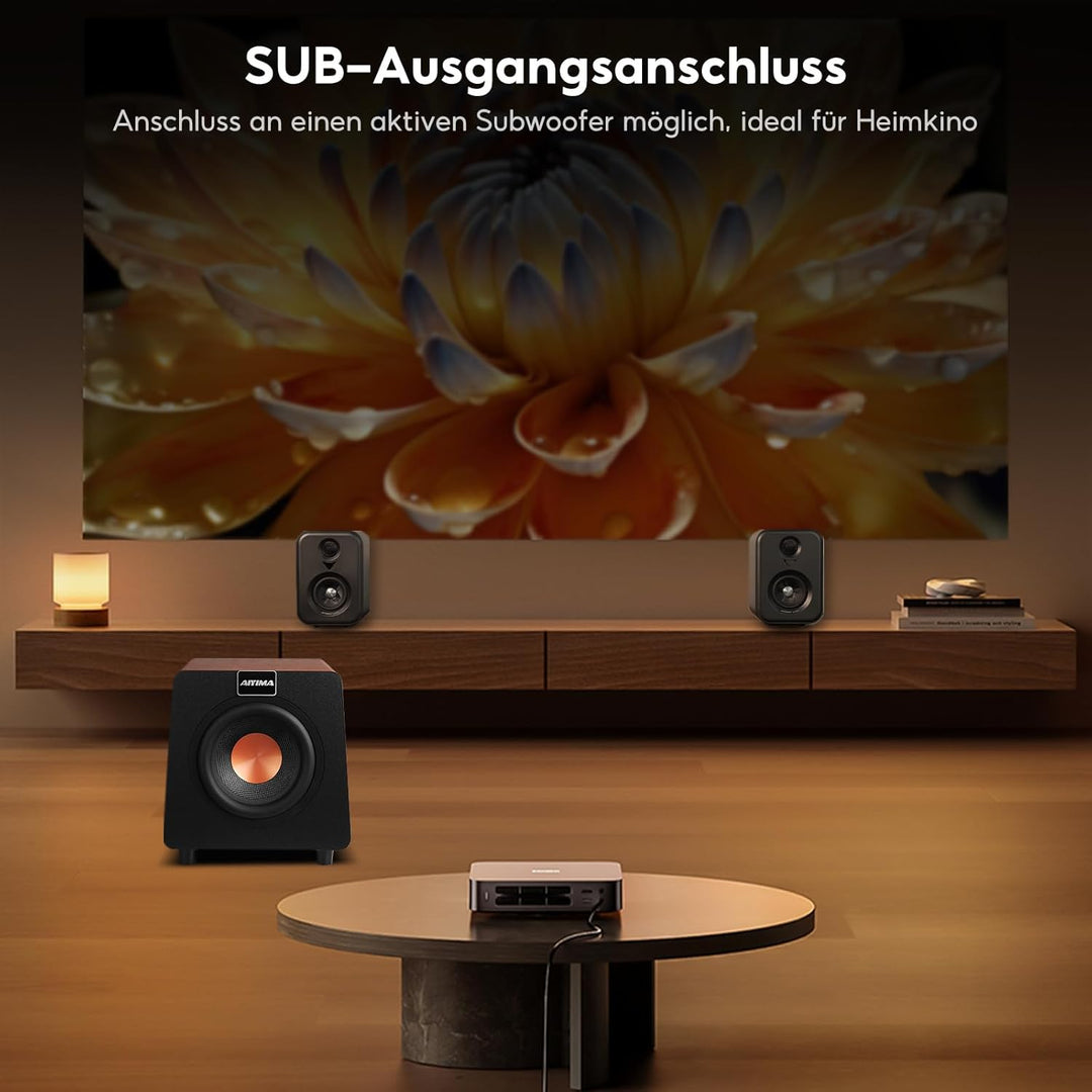 AIYIMA S400 Verbesserte 2.1 Aktiv Regallautsprecher, 3" (7,6 cm) 80 W HiFi Stereo Aktive Lautspreche